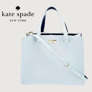 Kate Spade New York Leather Two-Toned Bag Light Mint Green and Blue Interior